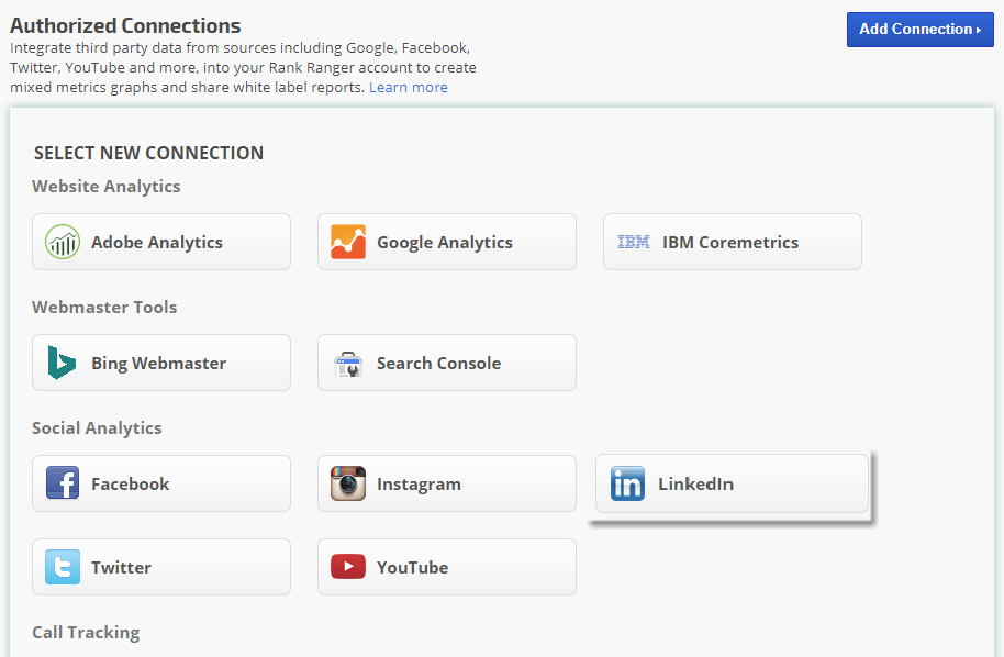 Add authorized LinkedIn connection