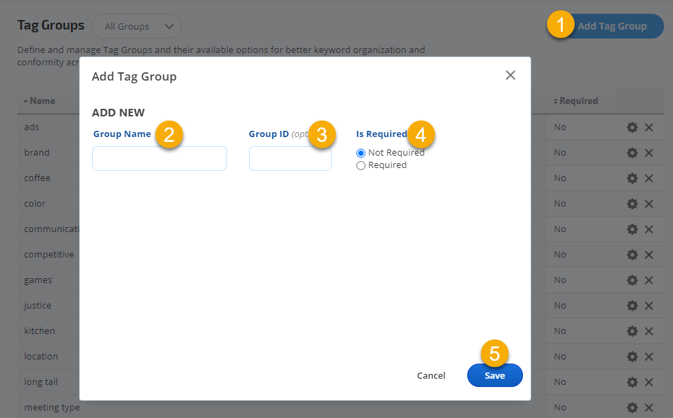 Add Tag Group