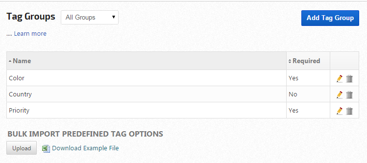 Bulk Import Tag Groups