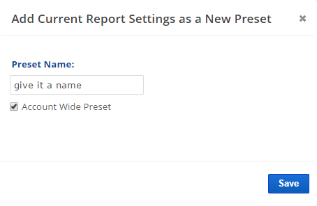 account wide preset