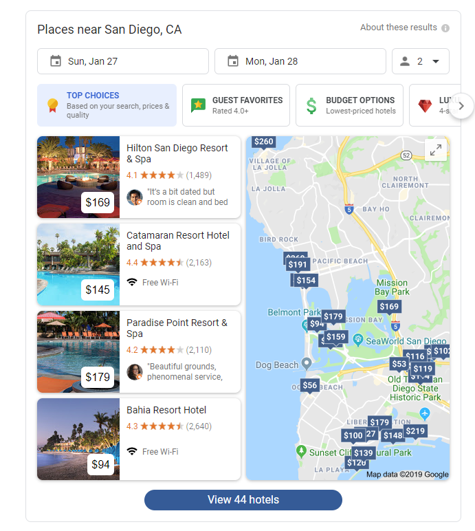 hotel pack example