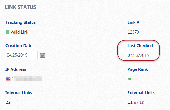 Link Last Checked on Date