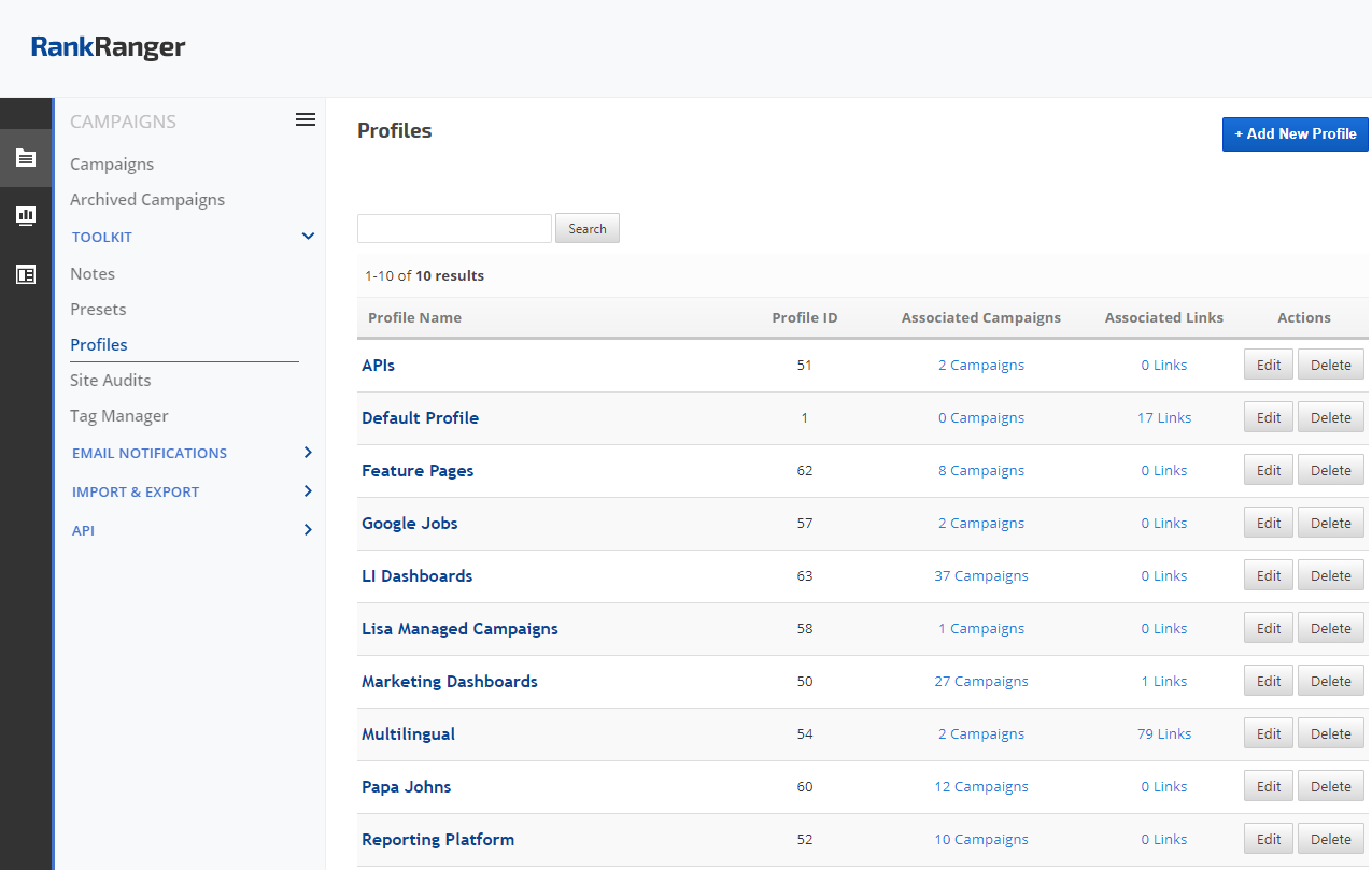 Add and Manage Profiles