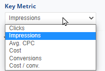 Select an google ads Key Metric